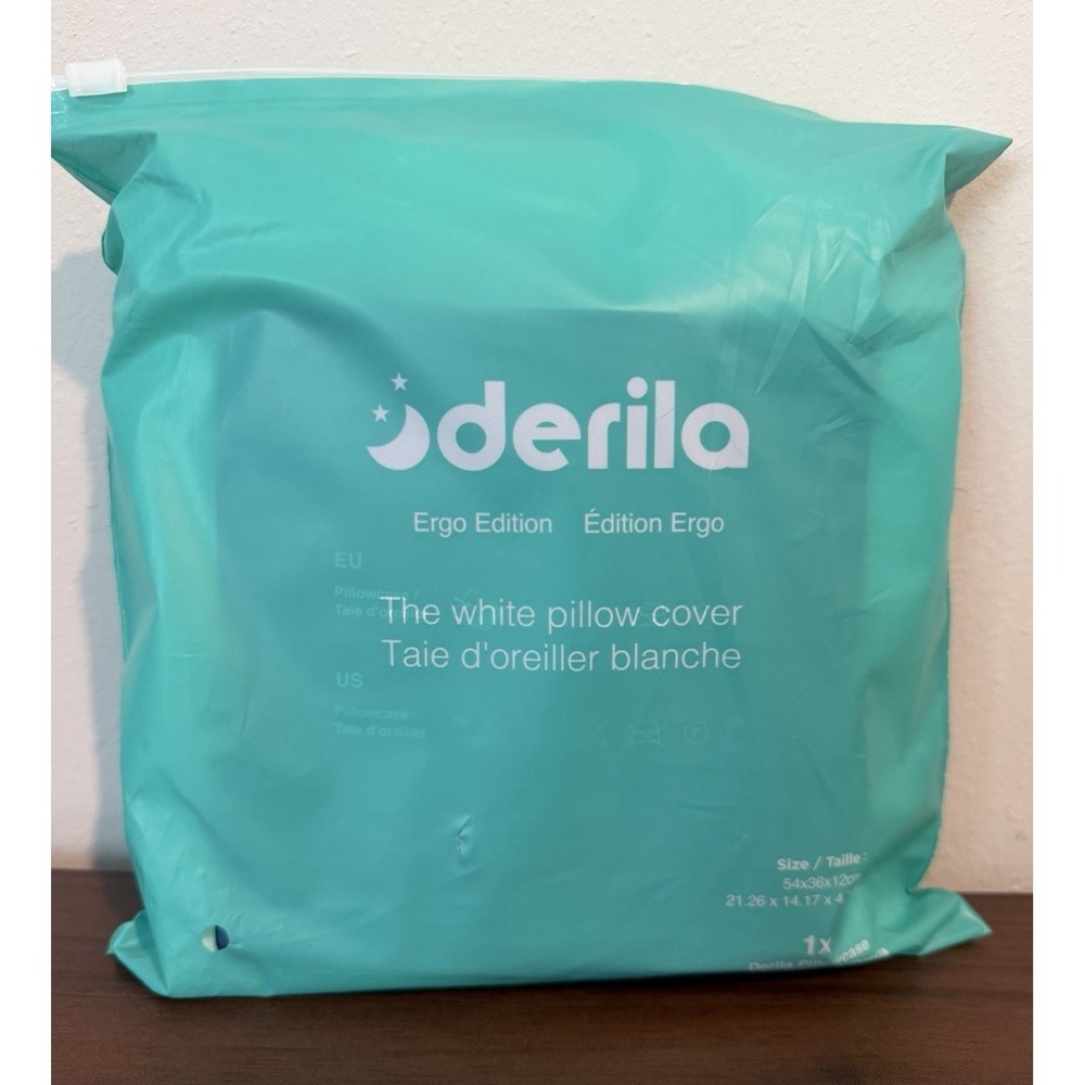 Derila Ergo Edition Pillow Case  Cover for Ergo Pillow White New